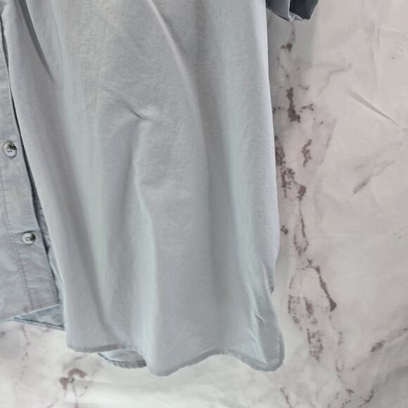 Columbia Shirt Mens 2X XXL Gray Blue PFG Button Up Short Sleeve Vented Ripstop - Picture 4 of 13